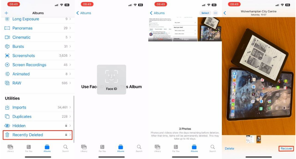 赵县苹果14维修分享 iPhone14 上恢复已删除的照片 