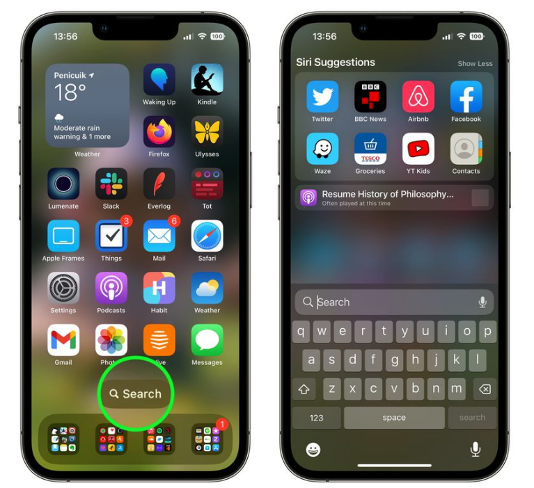 赵县苹果手机维修分享升级到 iOS 16 后，如何删除主屏幕上的搜索按钮 